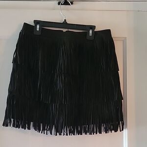 Black Fringe Skirt